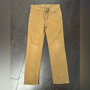 Like new.  Boys pants size 8 with adjustable waist.